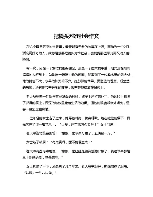 把镜头对准社会作文