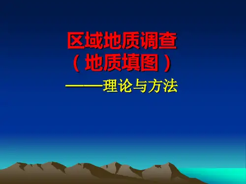 区域地质调查的理论与方法