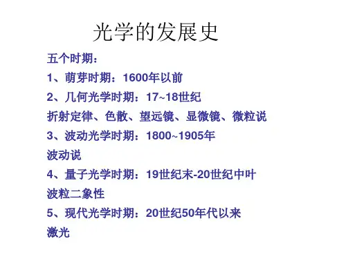 物理学史——第四章光学的建立与发展