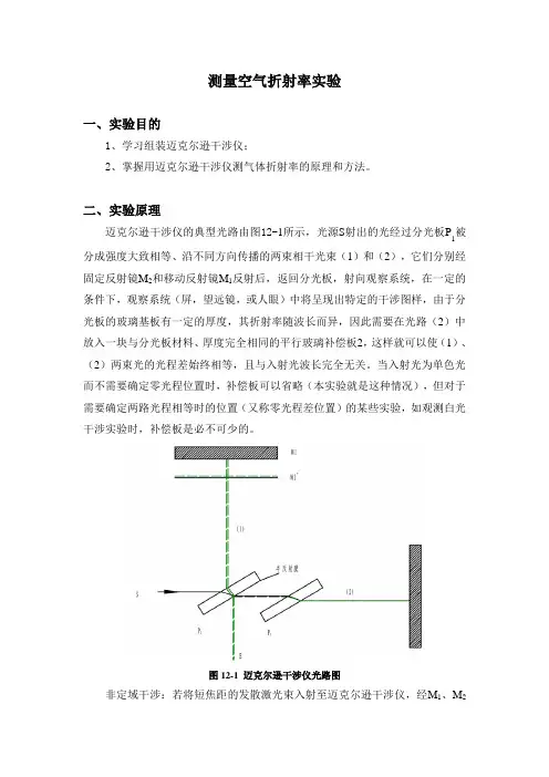 测量空气折射率实验
