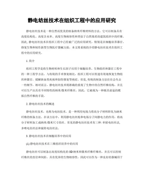 静电纺丝技术在组织工程中的应用研究