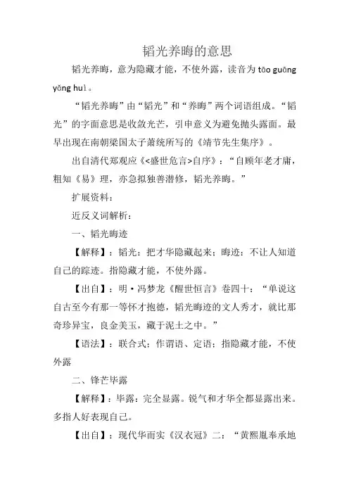韬光养晦的意思