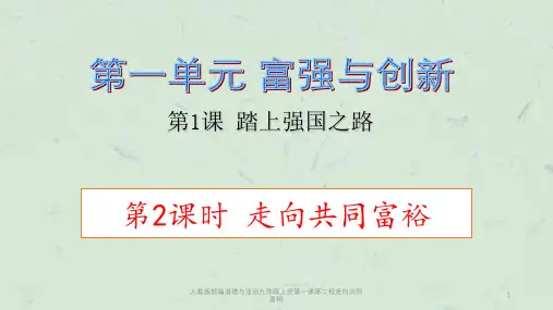 人教版部编道德与法治九年级上册第一课第二框走向共同富裕课件
