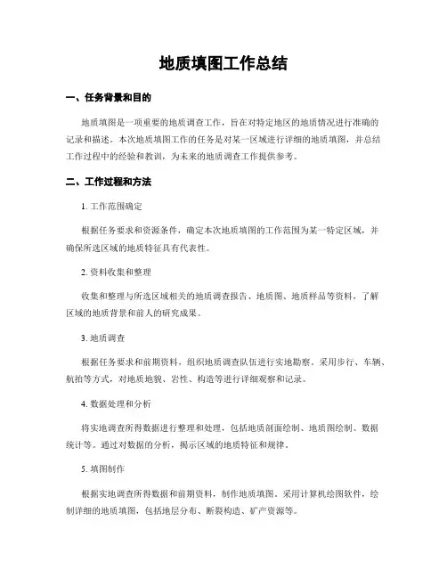 地质填图工作总结