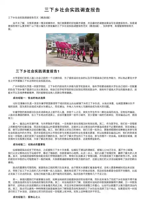 三下乡社会实践调查报告