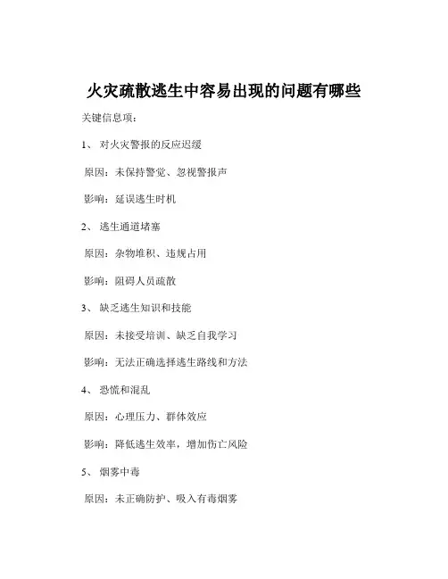 火灾疏散逃生中容易出现的问题有哪些