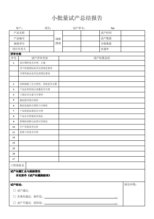 小批量试产总结报告 (1) 2