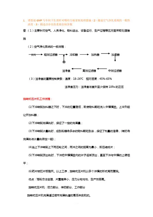 药物制剂工程技术与设备复习总结