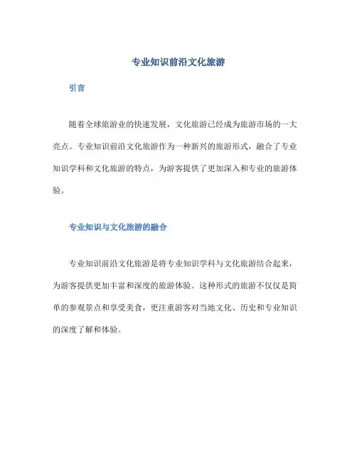 专业知识前沿文化旅游