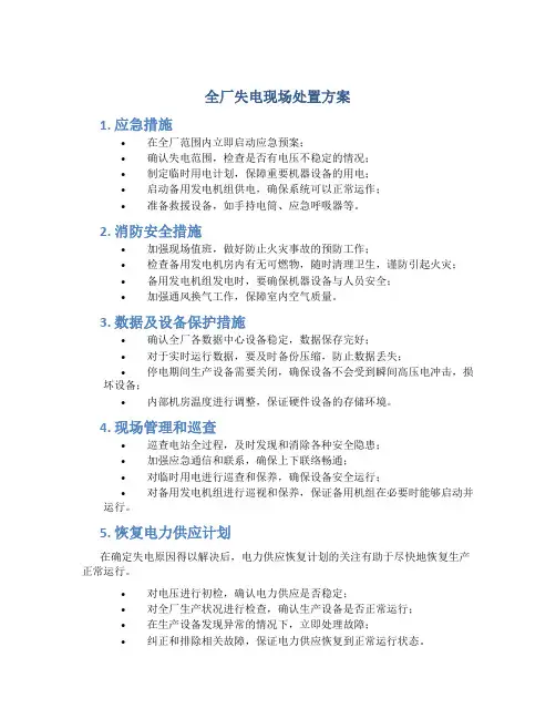 全厂失电现场处置方案