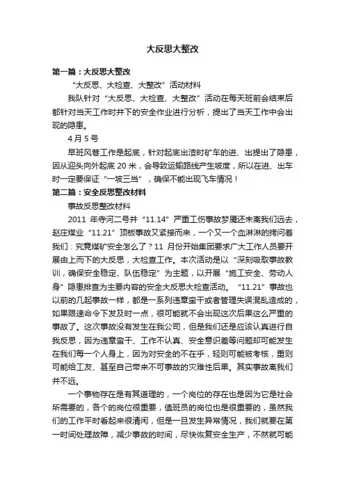 大反思大整改