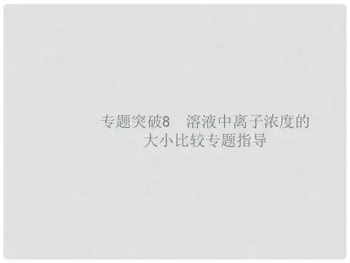高考化学一轮复习 专题突破 溶液中离子浓度的大小比较