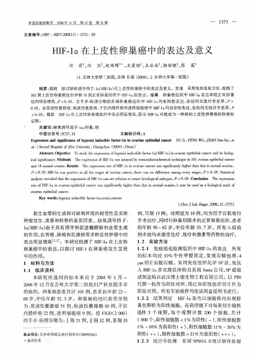 HIF-1α在上皮性卵巢癌中的表达及意义