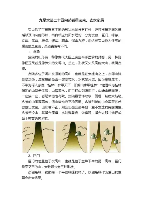 九星水法二十四向起辅星法来、去水定局