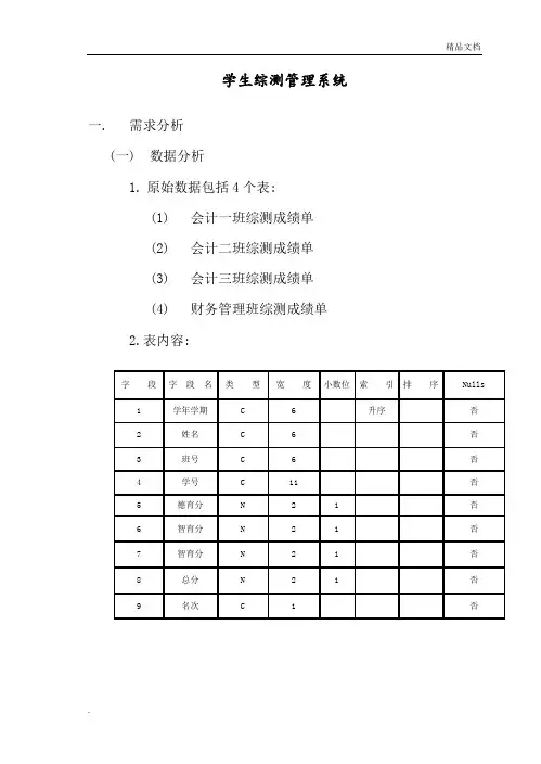 VF课程设计学生成绩管理系统