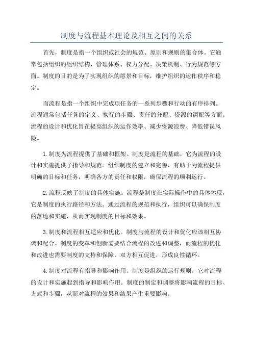 制度与流程基本理论及相互之间的关系