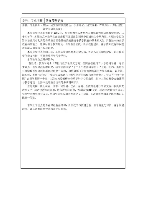 2021年上海师范大学研究生040102课程与教学论
