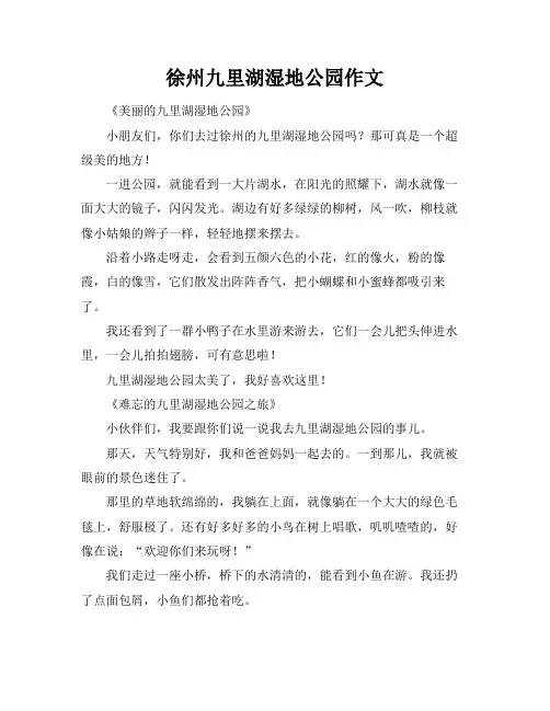 徐州九里湖湿地公园作文