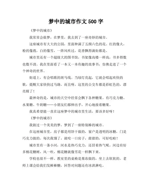 梦中的城市作文500字