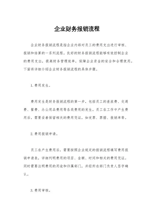 企业财务报销流程