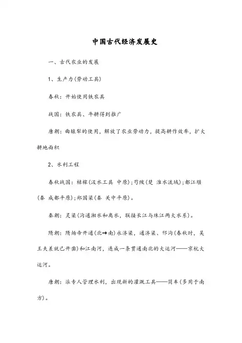 中国古代经济发展史