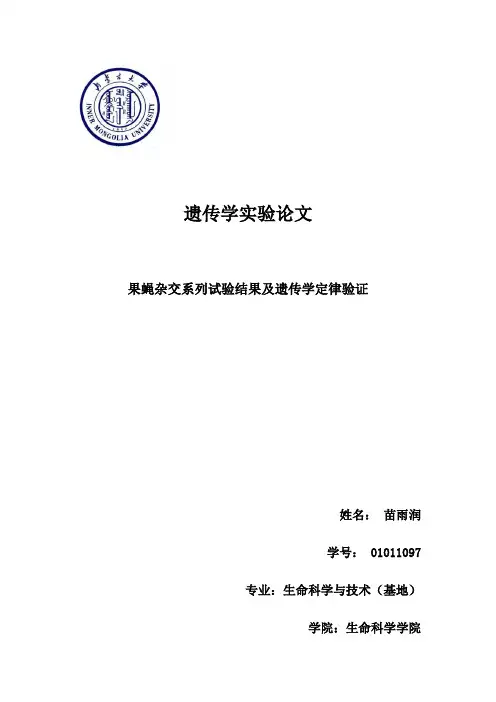 果蝇杂交系列试验结果及遗传学定律验证