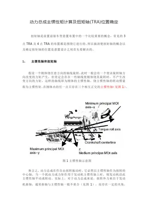 车辆动力总成主惯性矩计算及扭矩轴(TRA)位置确定