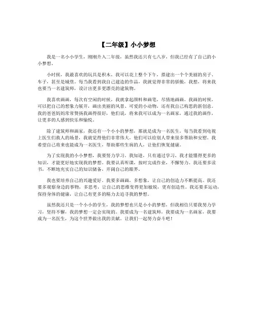 【二年级】小小梦想