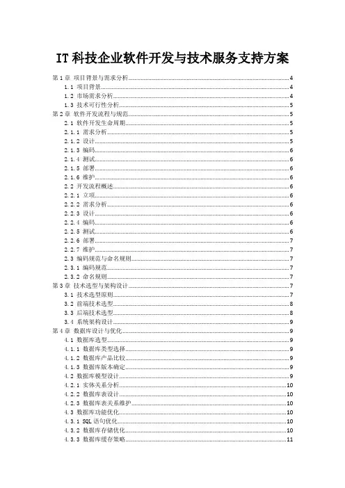 IT科技企业软件开发与技术服务支持方案