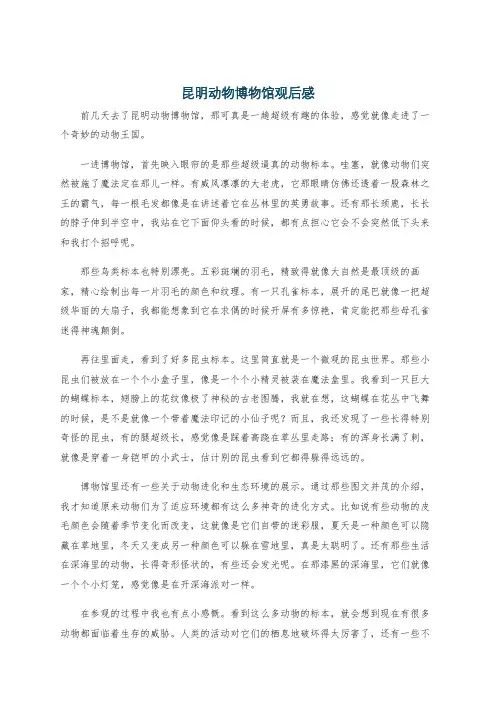 昆明动物博物馆观后感
