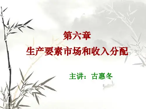第6章 生产要素市场和收入分配