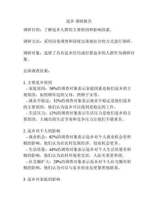 返乡 调研报告