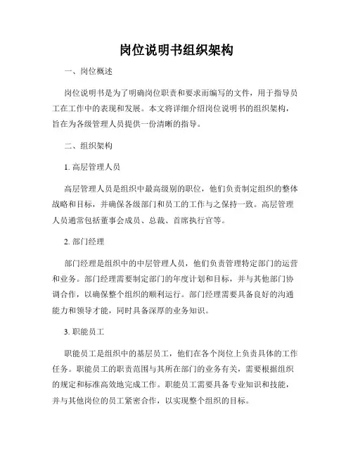 岗位说明书组织架构