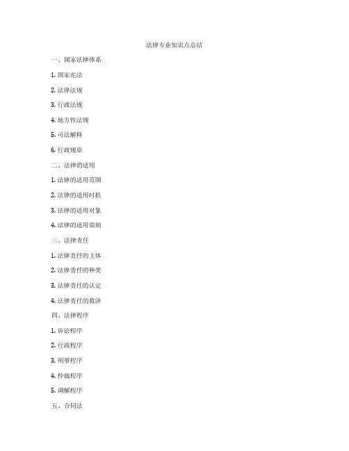 法律专业知识点总结