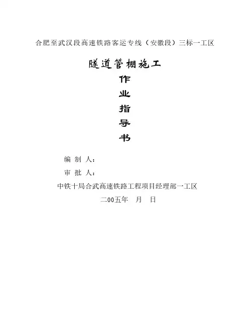 洞内管棚施工作业指导书