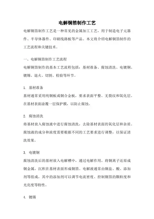 电解铜箔制作工艺