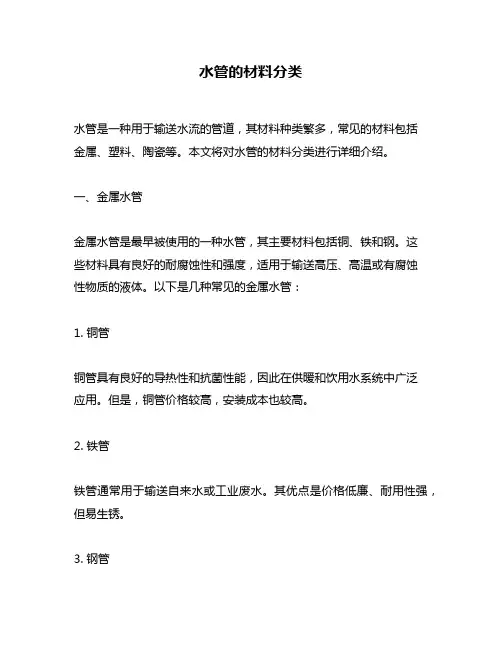 水管的材料分类