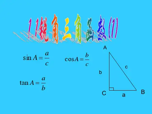 浙教版数学九下1.1《锐角三角函数》ppt课件1