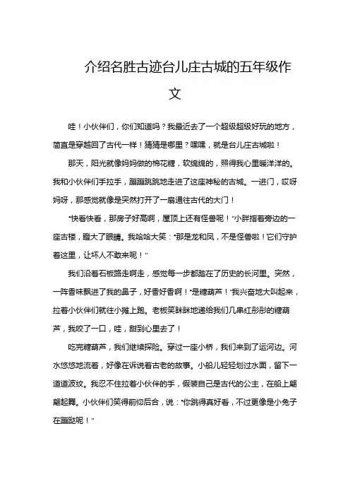介绍名胜古迹台儿庄古城的五年级作文