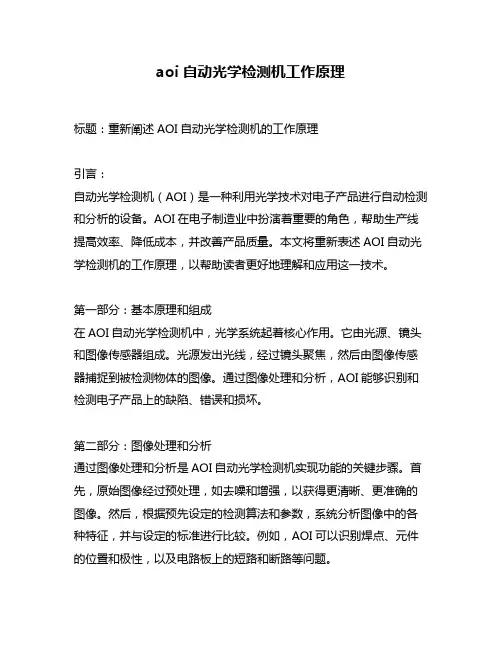 aoi自动光学检测机工作原理