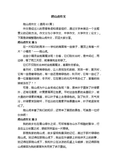 爬山虎作文