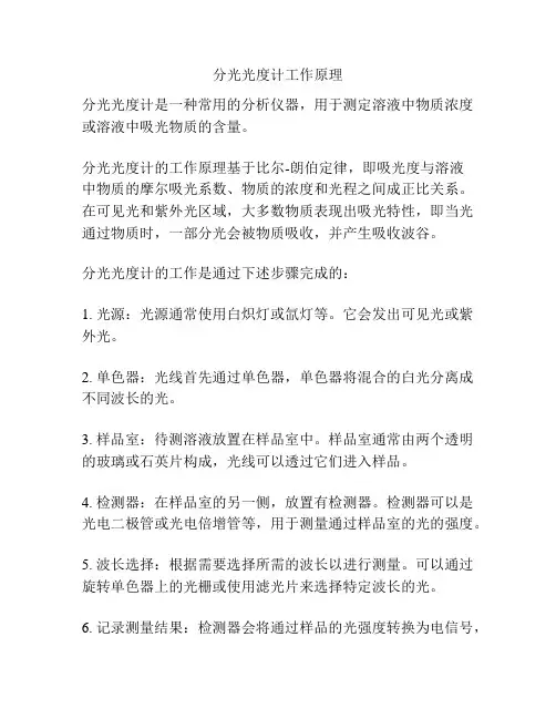 分光光度计工作原理