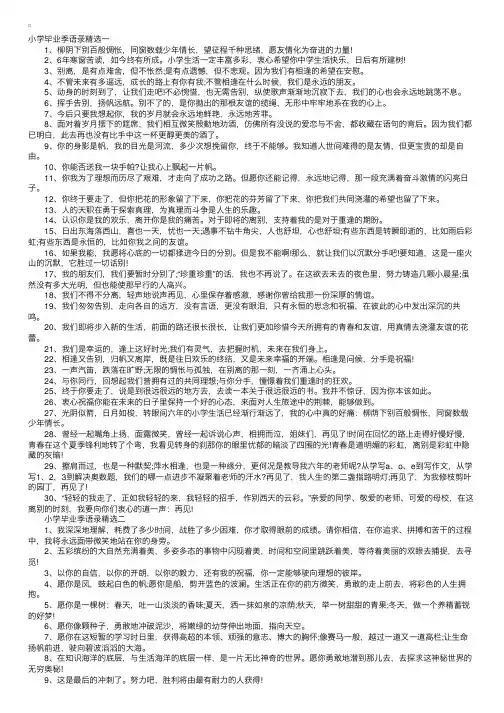 小学毕业季语录