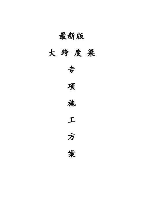 最新版大跨度梁专项施工方案(专家论证)