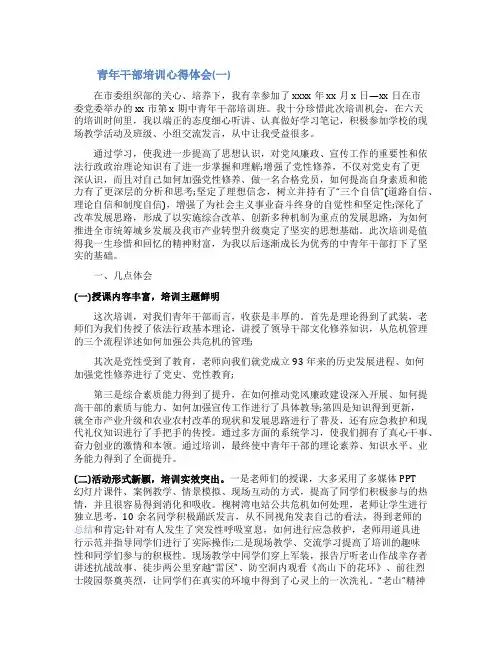 青年干部培训心得体会七篇