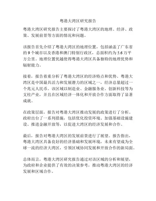 粤港大湾区研究报告