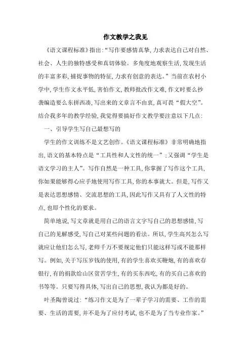 作文教学之我见