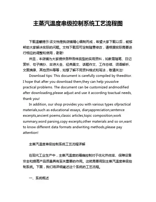 主蒸汽温度串级控制系统工艺流程图