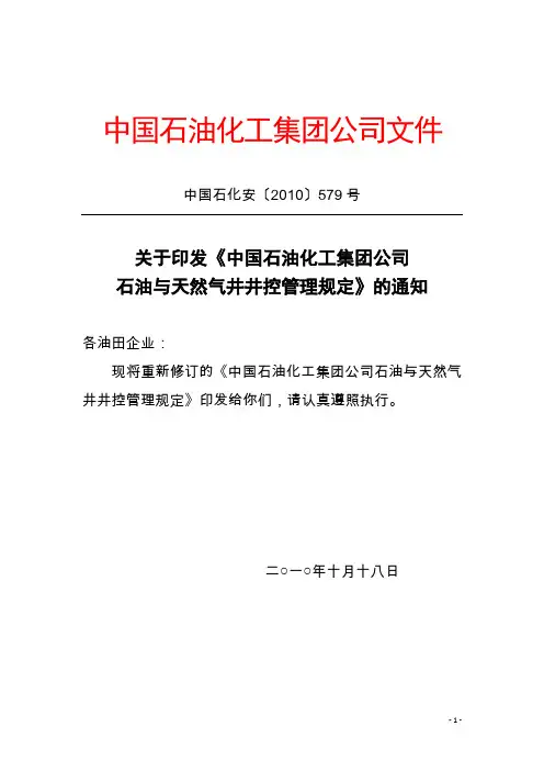 中石化集团公司井控新规定.
