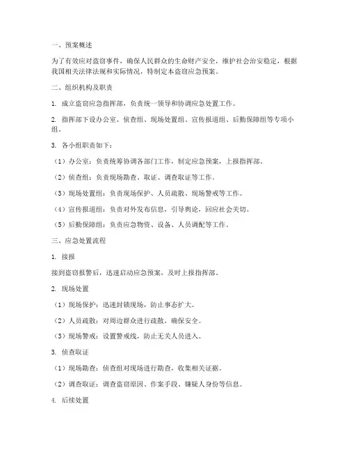 关于盗窃应急预案